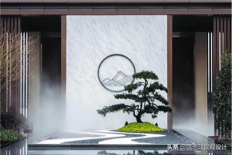 景墙圆形造型价格,简洁欧式庭院景观墙设计