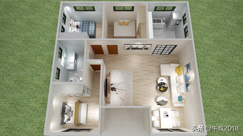 一层农村自建房小户型平面设计图,农村自建一层小户型平房设计图