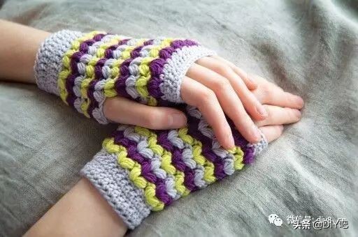 最新手套编织图冬,一线织到底的手套教程