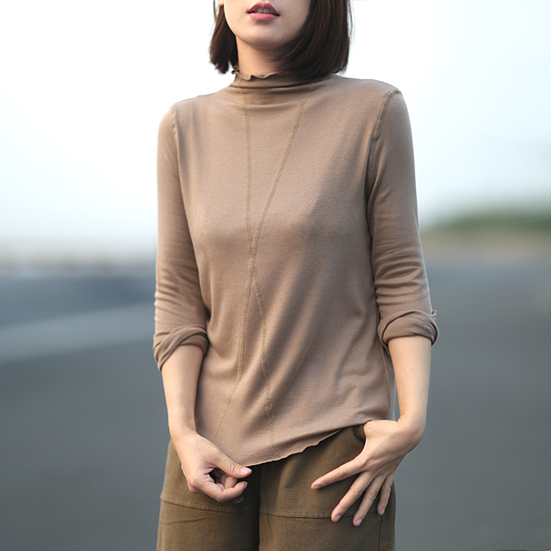 条纹宽松打底衫韩版慵懒风,韩版宽松大码中长款打底衫