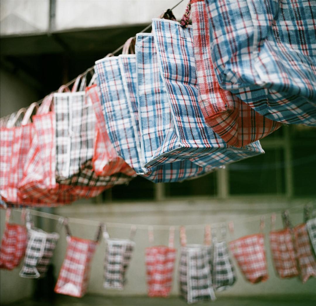 香港红白蓝条纹袋,香港红白条纹袋