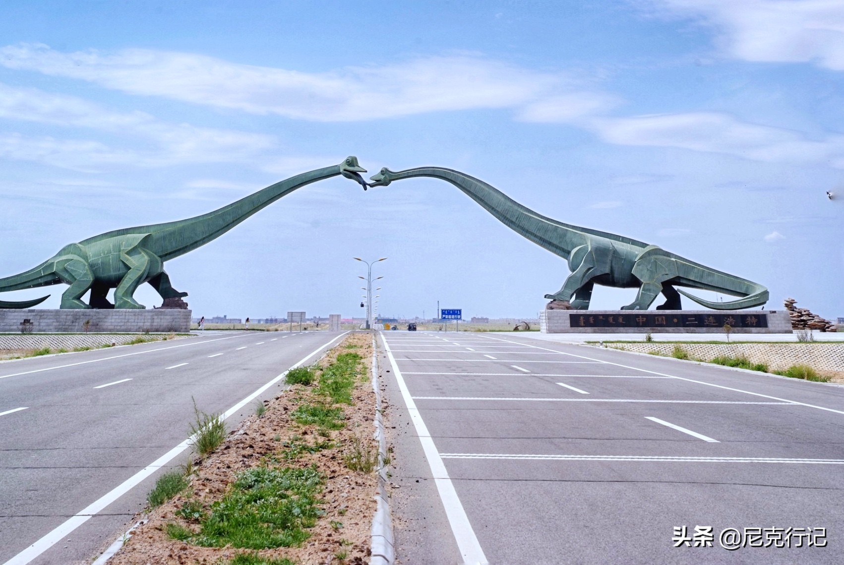 中蒙边境“五畜之家”，牛马羊驼价值500万，边境路用恐龙装饰