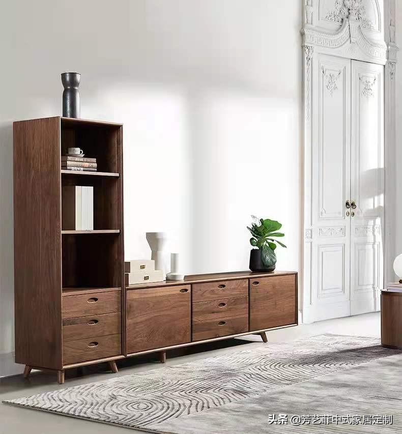 新中式家具客厅布置,新中式家具打柜子效果图