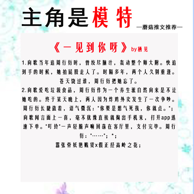 主角是模特的小说,主角是模特