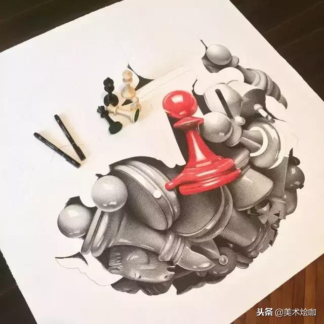 用1支针管笔点画了200小时，结果很惊人