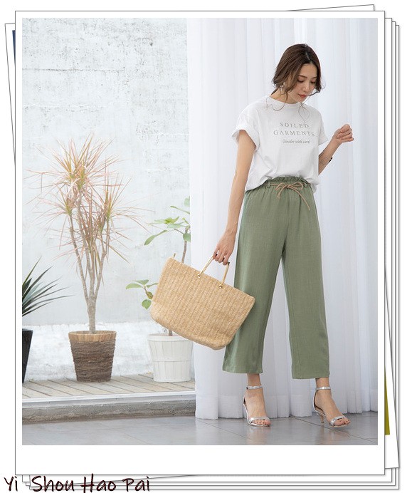 亚麻垂感裤搭配,杏色阔腿亚麻裤的搭配
