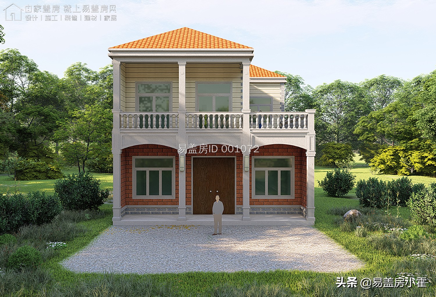 农村自建房2层欧式别墅设计,面宽10米欧式风格二层小别墅