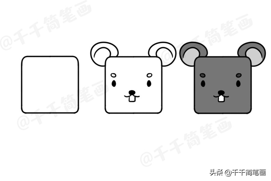 100个动物简笔画老虎,用圆形画各种小动物简笔画