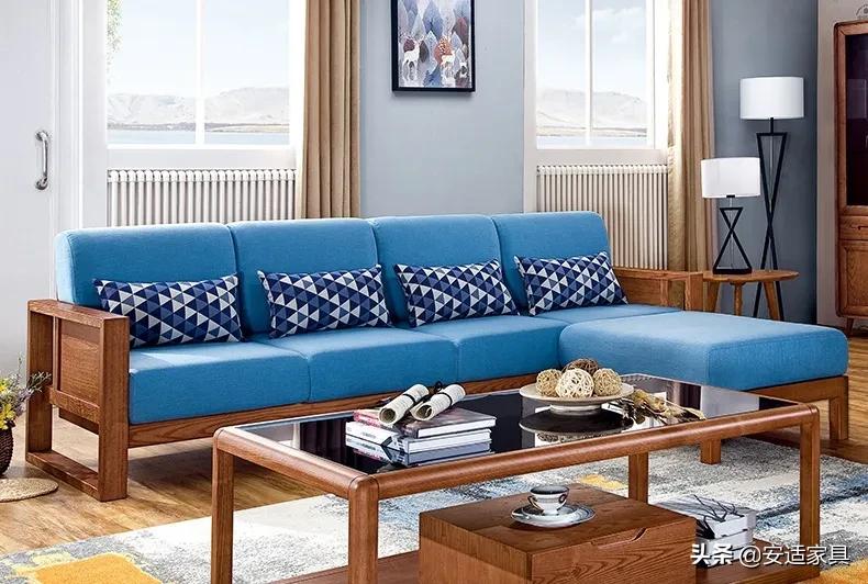 大户型北欧转角布艺沙发,转角布艺沙发小户型客厅