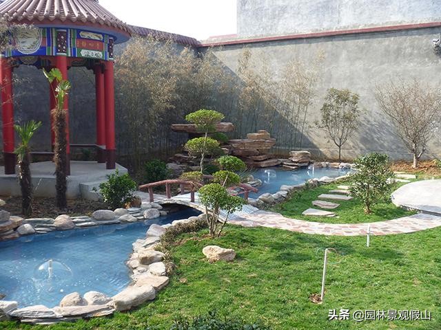 室内假山庭院假山,假山景观鱼池没假山底座怎么设计