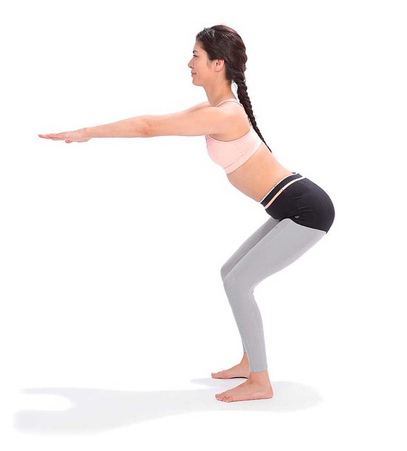 小幅度瘦大腿动作,大腿小腿90度深蹲瘦大腿