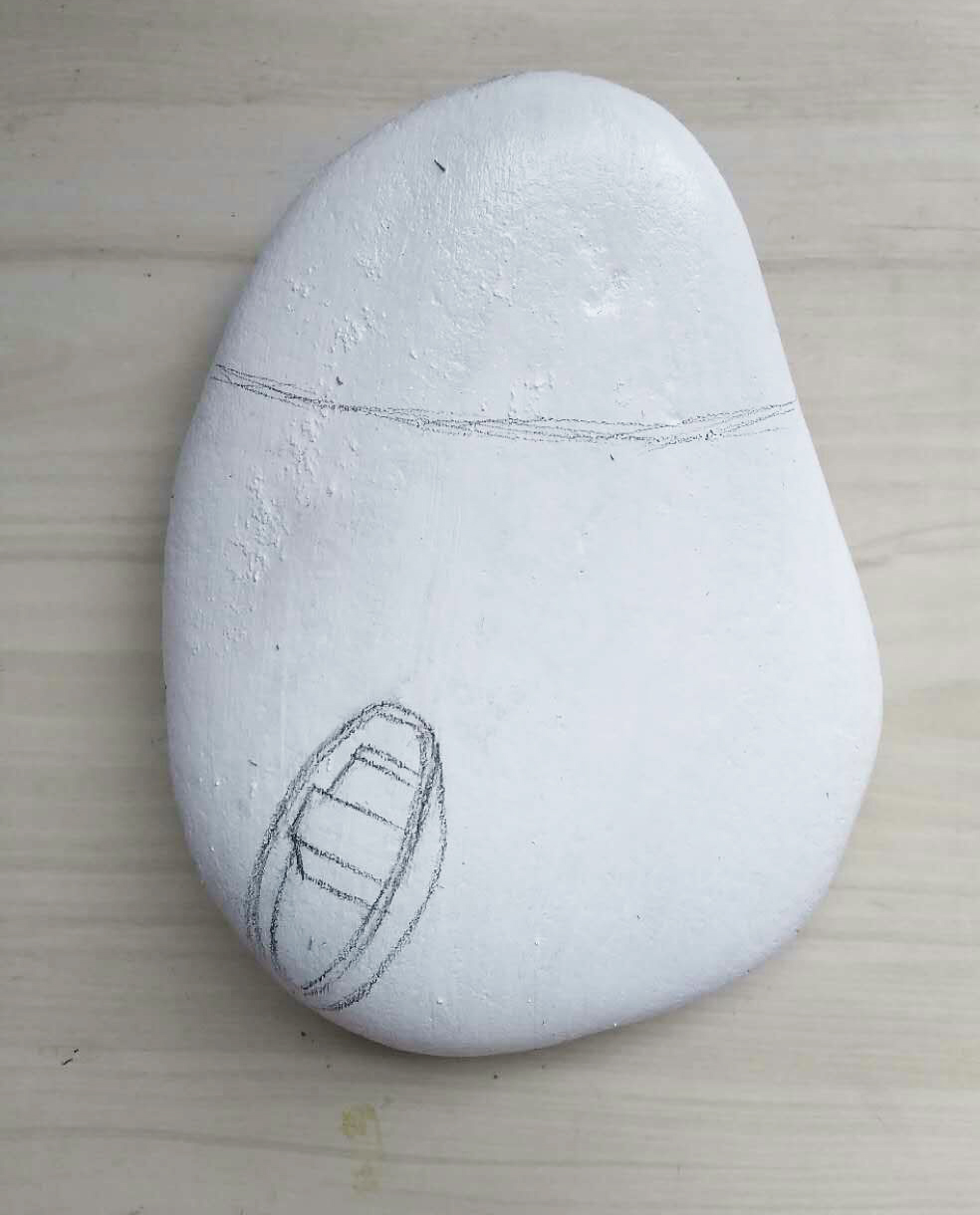 用丙烯画笔画在石头上怎么画,丙烯石头画图片简单初学者图文