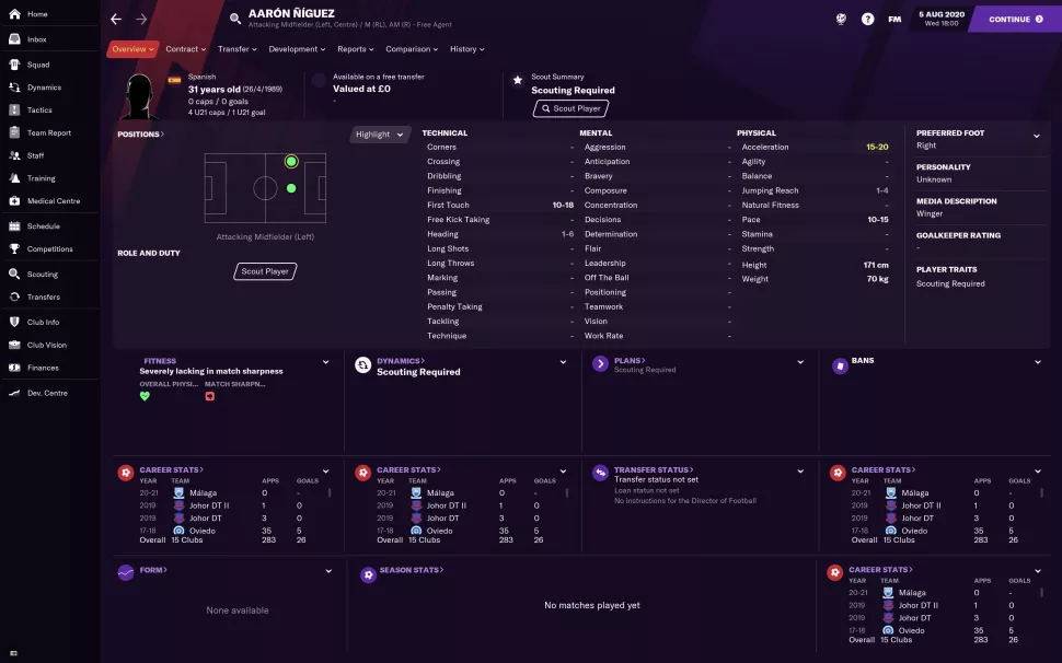 fm2021各位置最强球员排行,fm2021自由球员