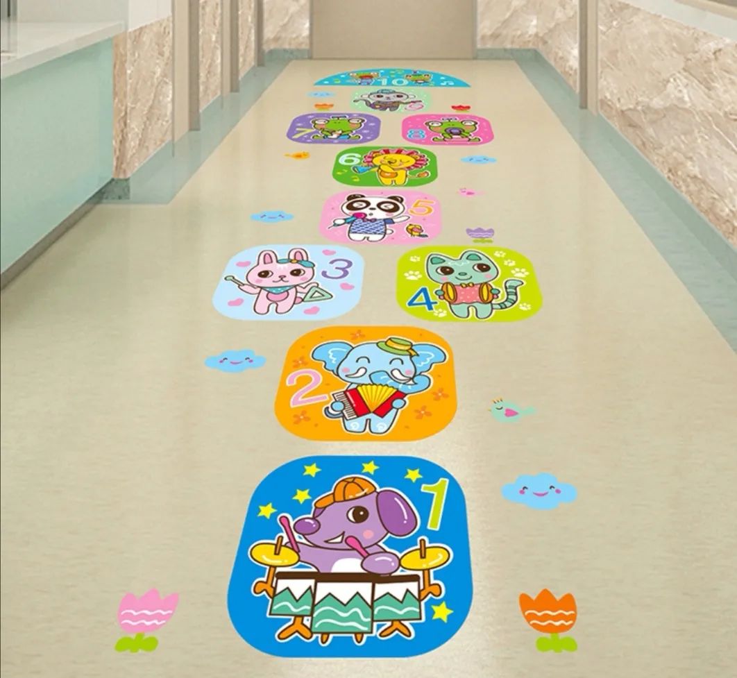 幼儿园外围墙贴纸,幼儿园贴纸墙贴造型