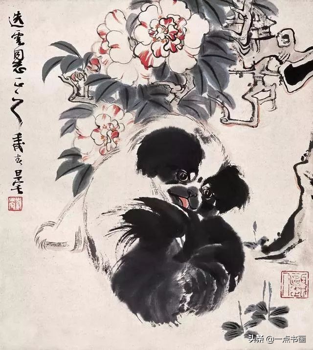 名家画狗速写作品欣赏,国画各种狗的画法