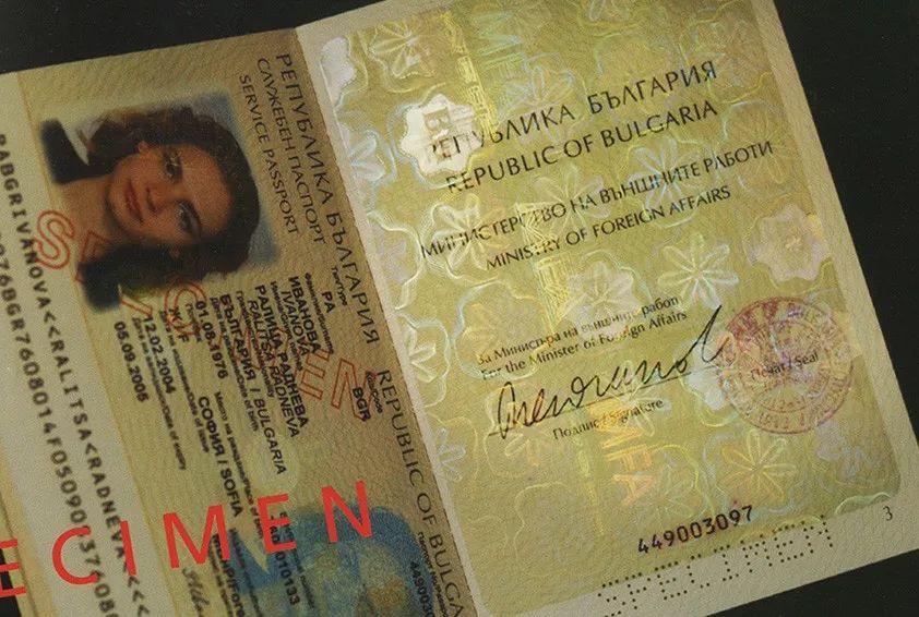 护照上面蓝色防伪照片效果,各国护照上的精美光学全息防伪图