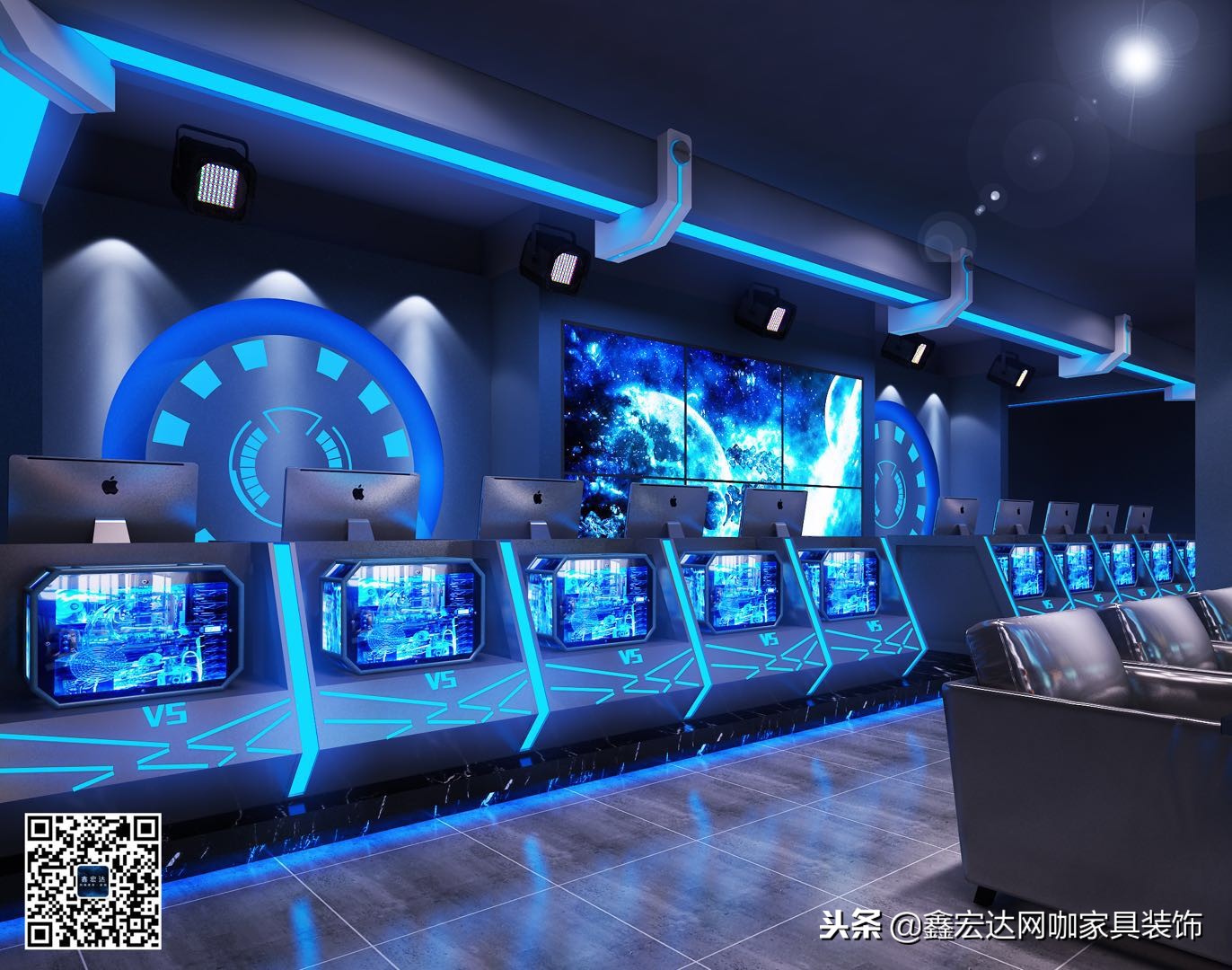 电竞馆高端设计,现代电竞娱乐室设计