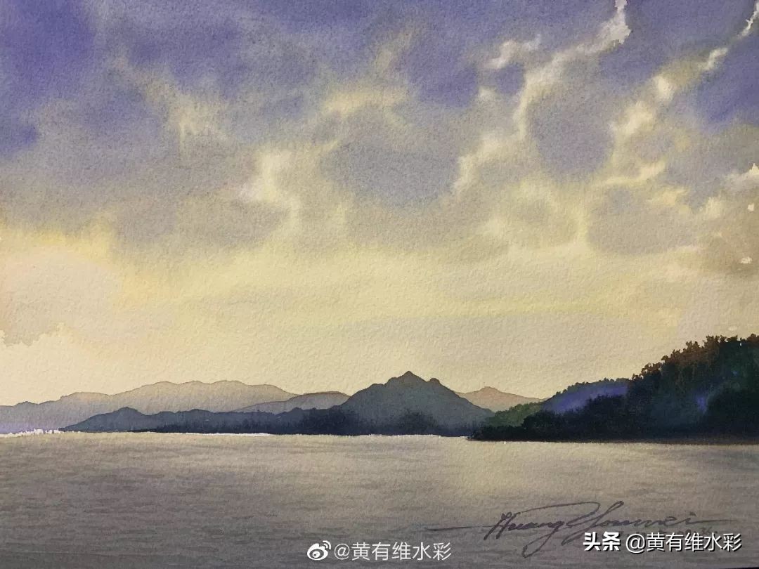 水彩画初学者超级简单的风景画,风景水彩画简单又好看教程