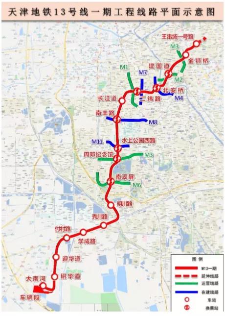 天津地铁13号线南丰路勘探进度,天津地铁13号线站点全程路线图