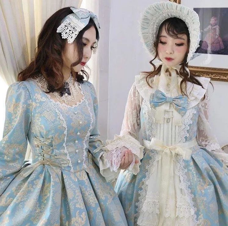 黑色洛丽塔洋装,藕粉色洛丽塔洋装