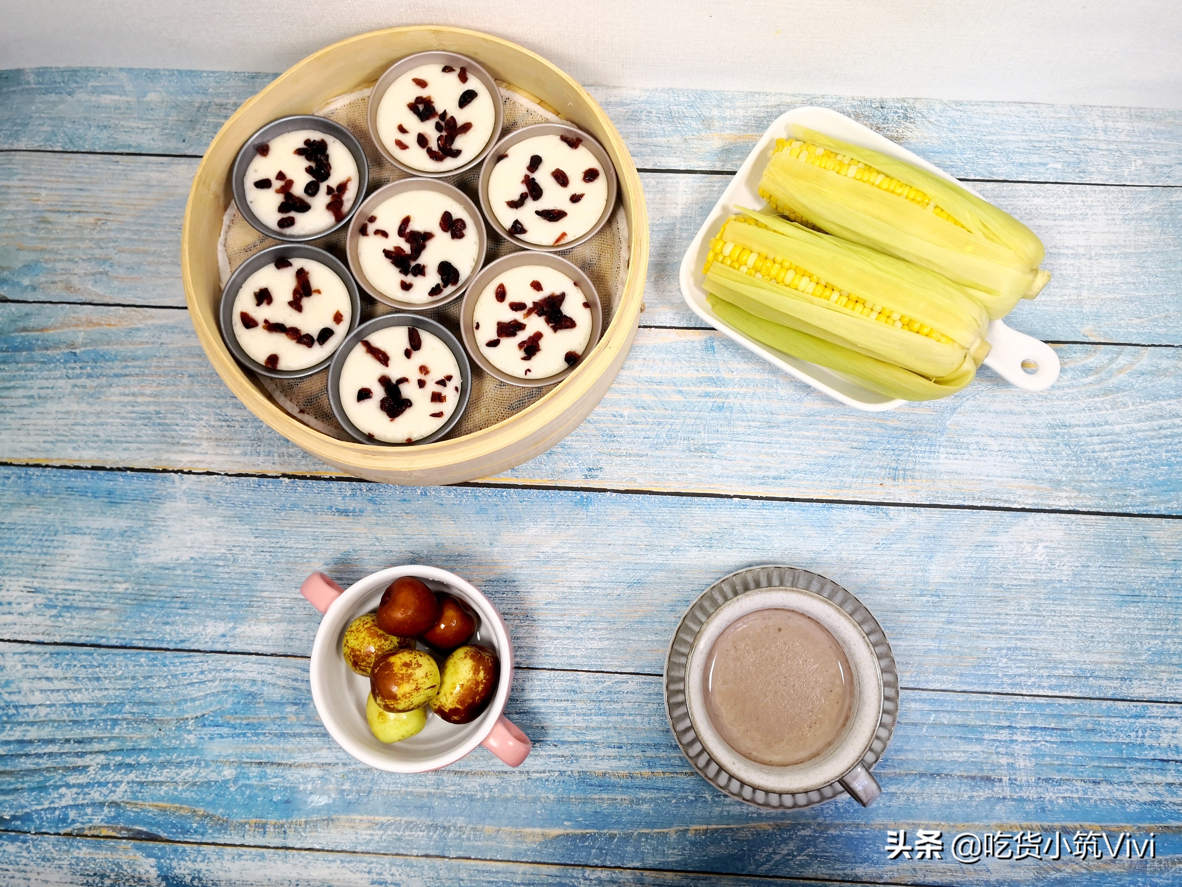 婆婆做的糯米发糕,不用手和面做暄软发糕