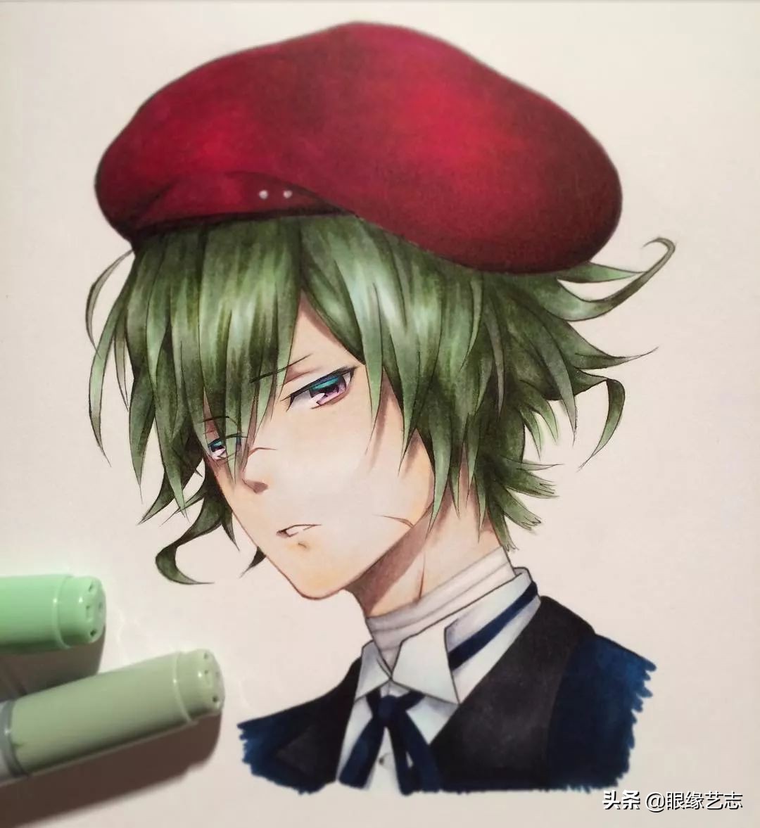 用touchmark马克笔画动漫人物,马克笔手绘动漫人物女生临摹素材