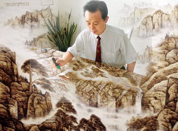 田玉田烙画动物作品欣赏,田玉田烙画多少钱