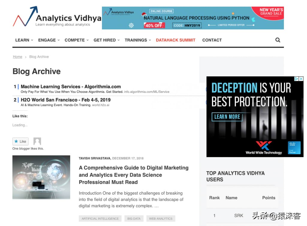 40个必读的AI/机器学习世界顶尖博客