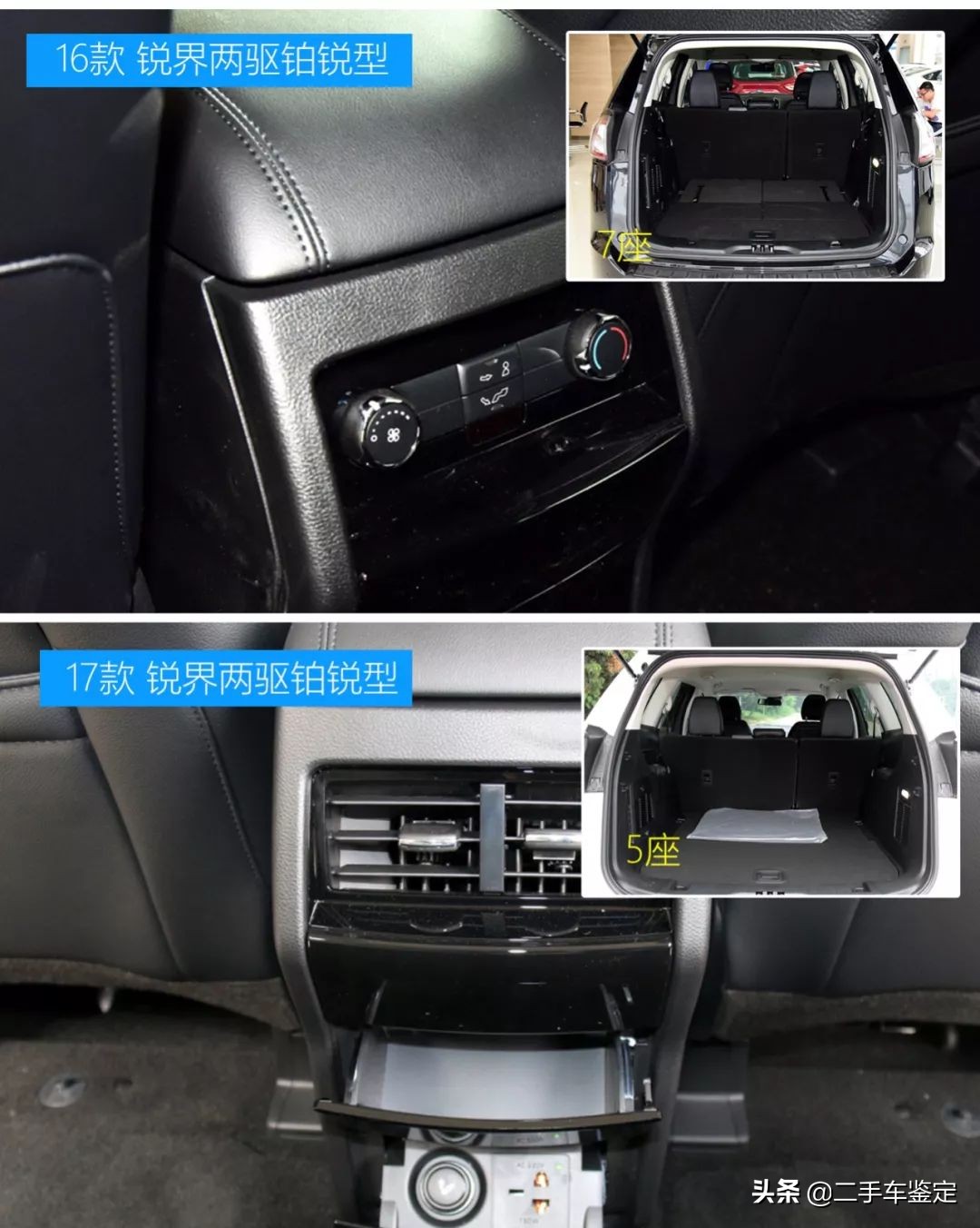 2016款福特锐界四驱豪锐版配置,福特锐界5座和7座区别油耗