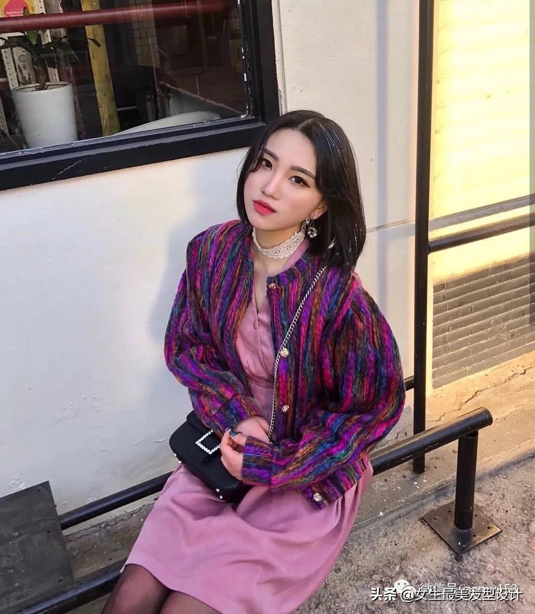 齐肩短发100种造型,冷茶色齐肩短发发型