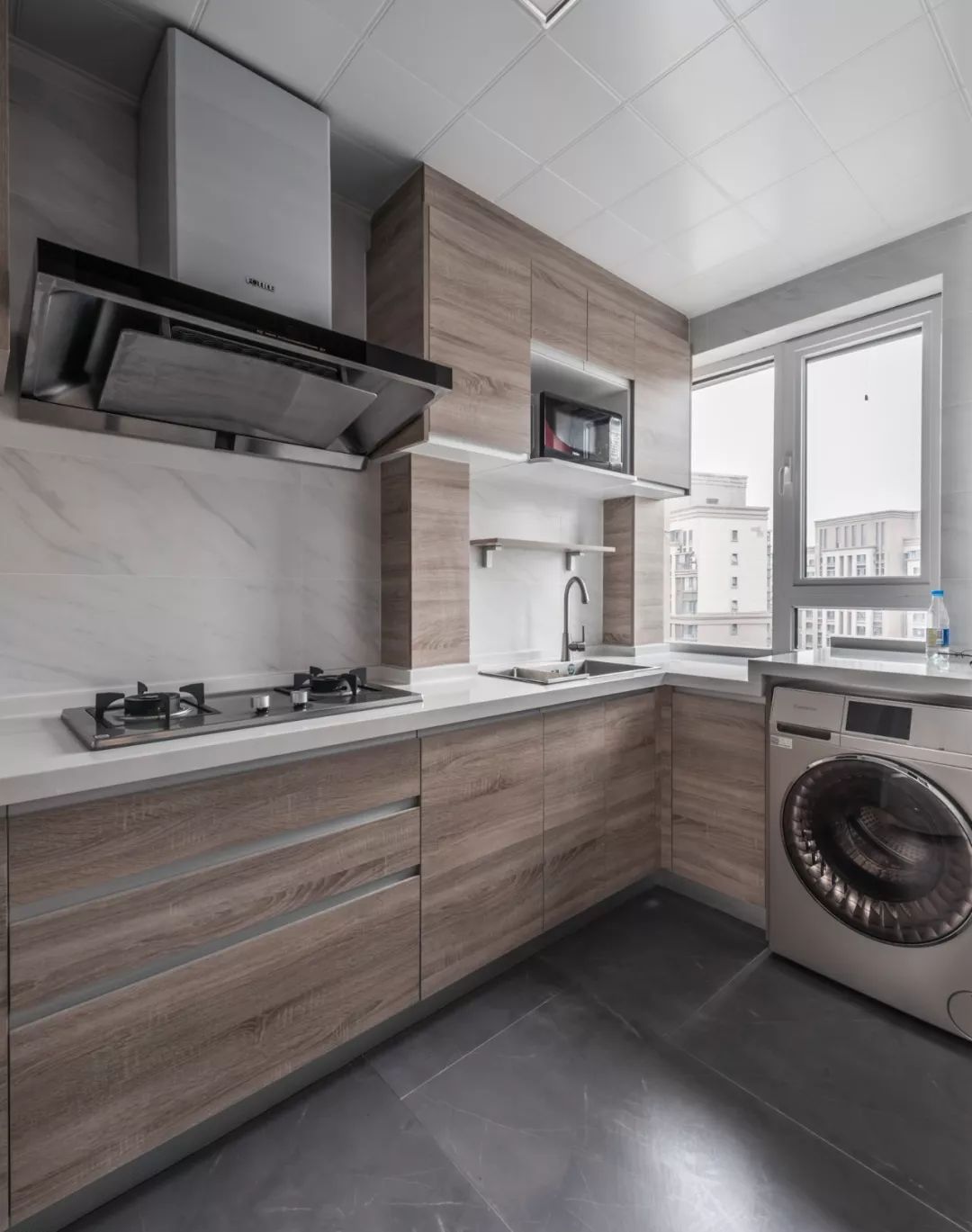 厨房橱柜门新中式款式和颜色,橱柜门颜色香芋色