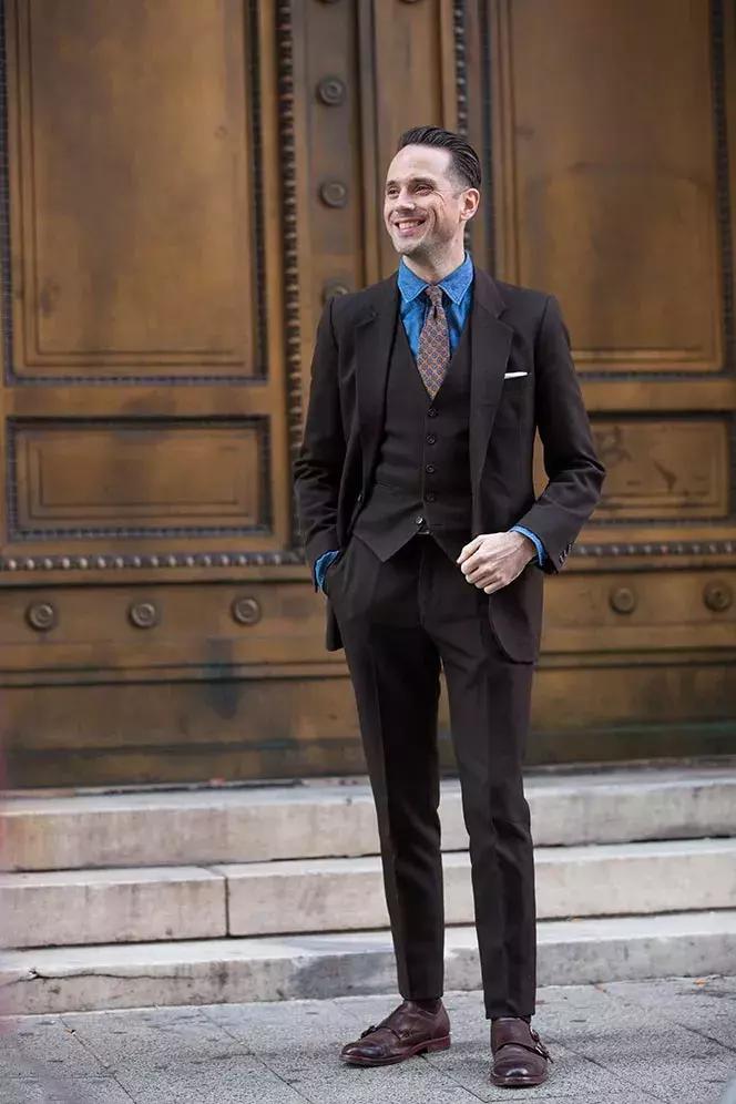 男士英伦雅痞风领带搭配,领带的时尚穿搭男