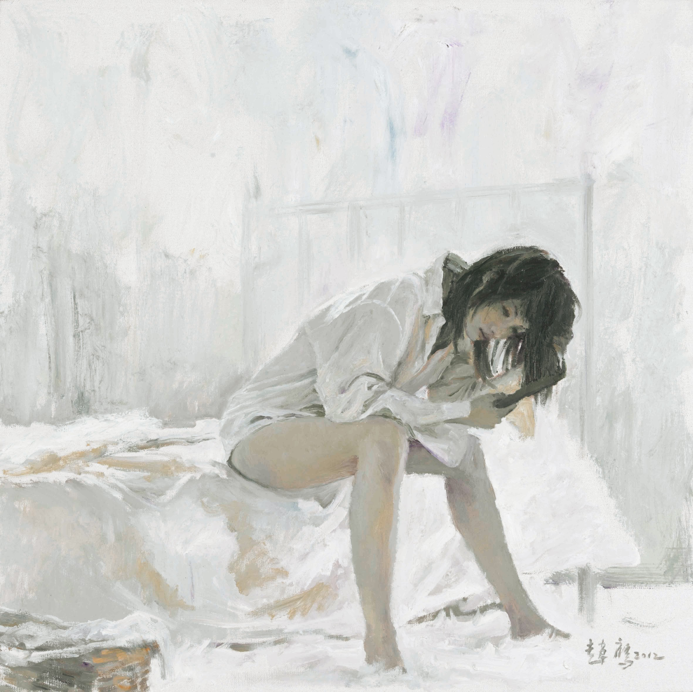 柠檬汁氤在水中　角落里美人如茵——画家赵鹰的写意油画