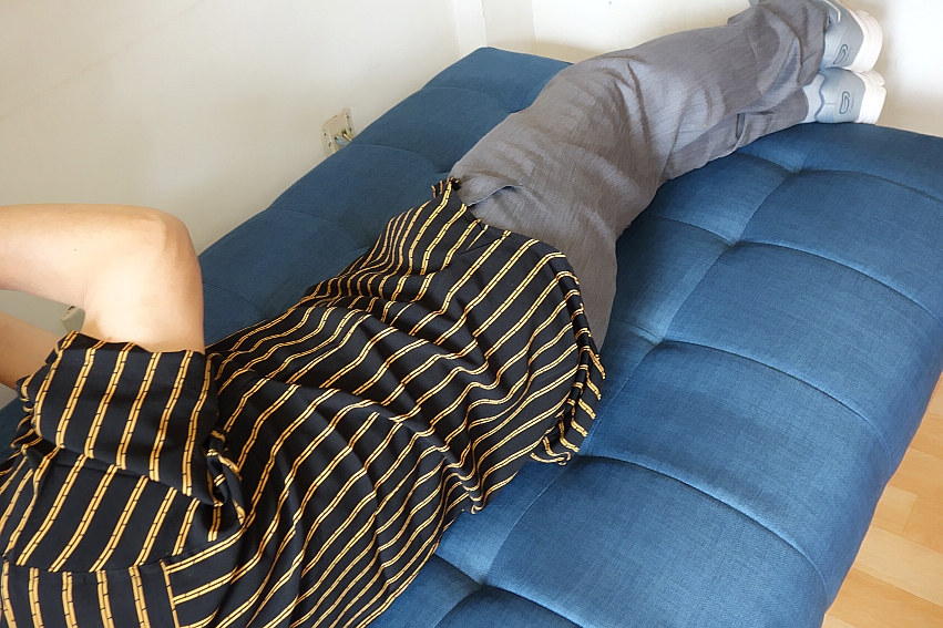 小户型布艺棉麻沙发床,新中式实木布艺沙发床