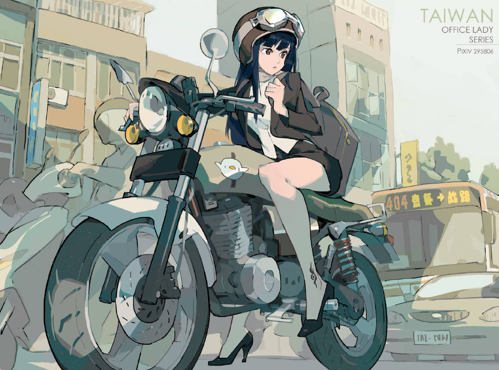 台湾OL女郎的上班日常：抹口红、买奶茶，骑着摩托赶上班也很美