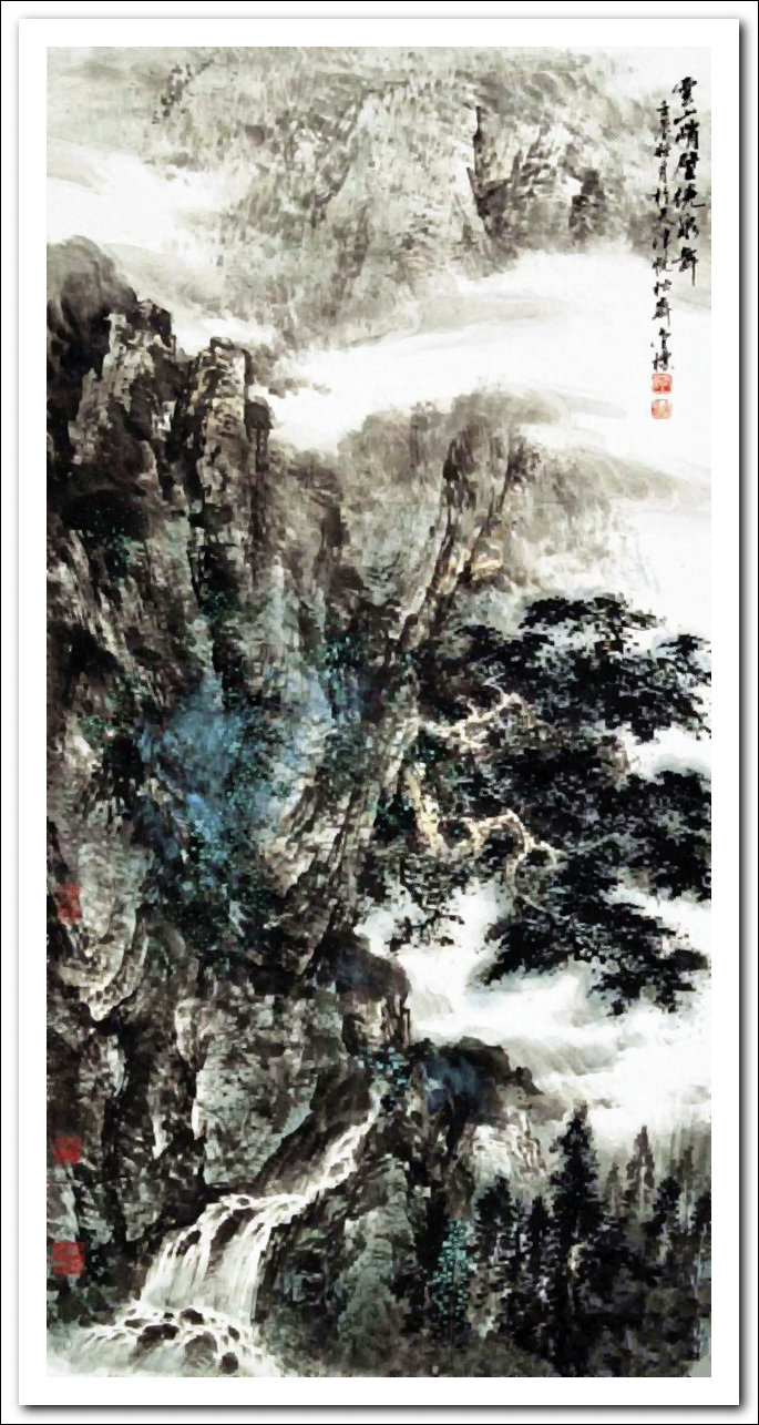 溪山山水画,溪山风骨山水图