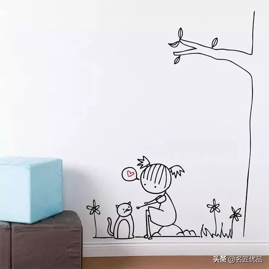 墙壁简单又好看的墙绘,手绘高级感墙面