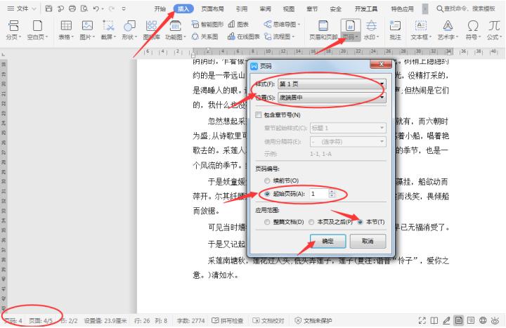 如何在Word中设置多重页码系统