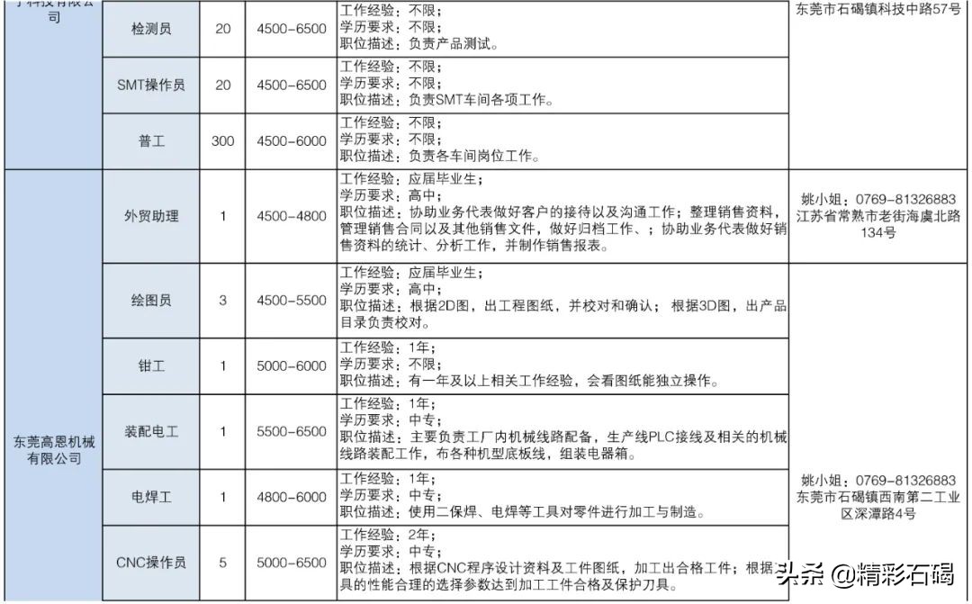 东莞石碣镇招聘编外人员15名,2020石碣政府招聘人员