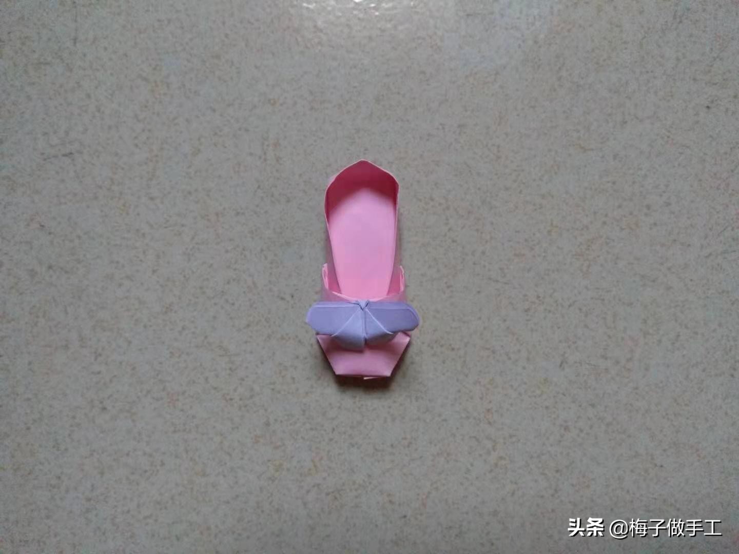 儿童手工折纸教程平底鞋,儿童手工折纸折鞋子