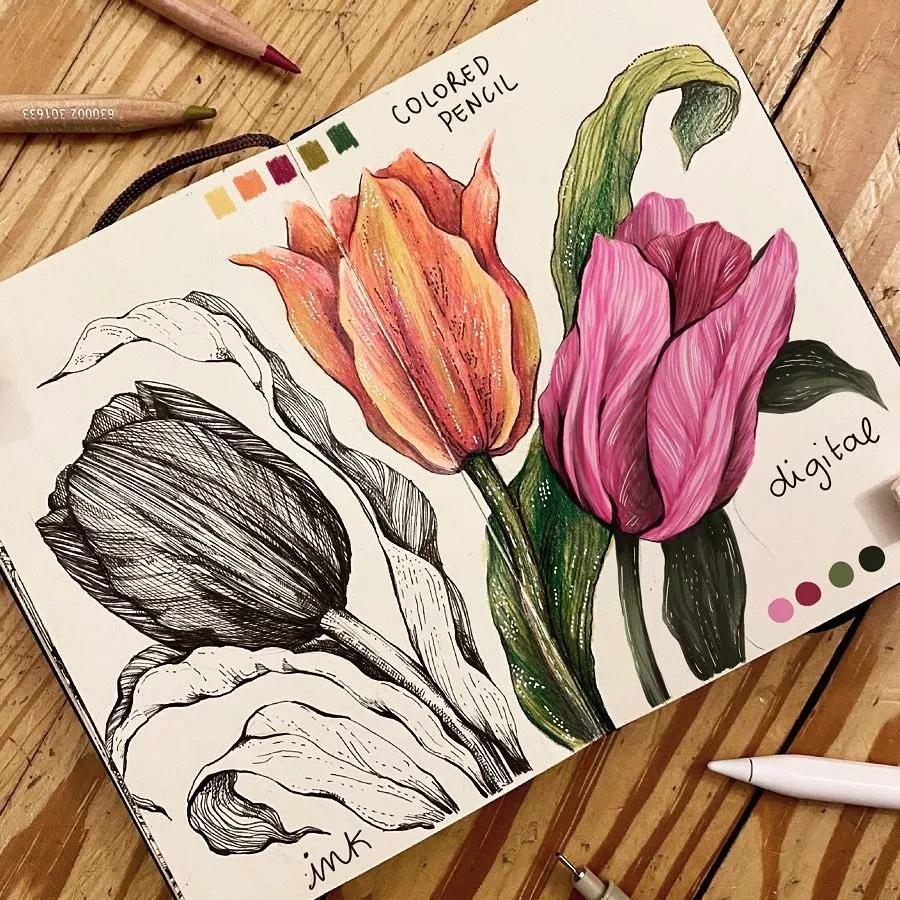 一看就懂的针管简笔画,针管笔入门手绘1000例临摹图