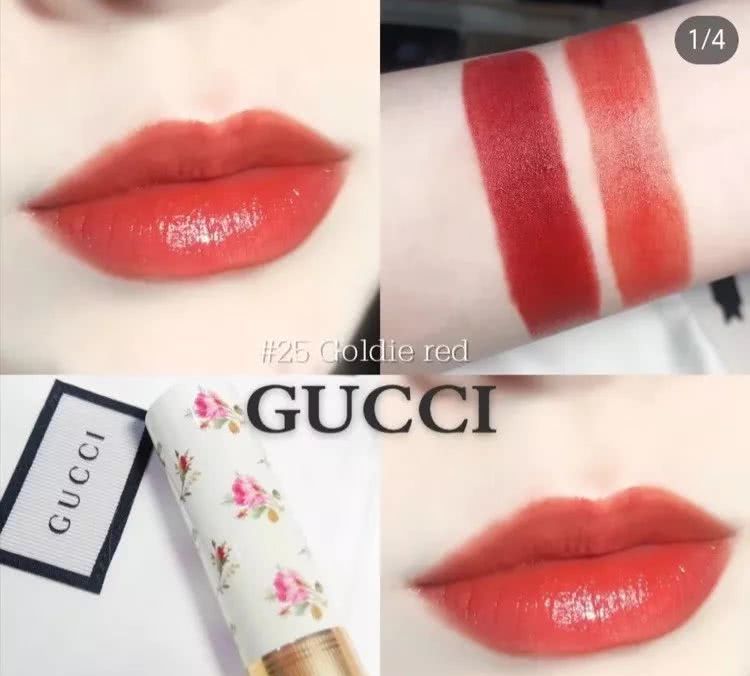 gucci201口红属于什么色,gucci口红金管505试色