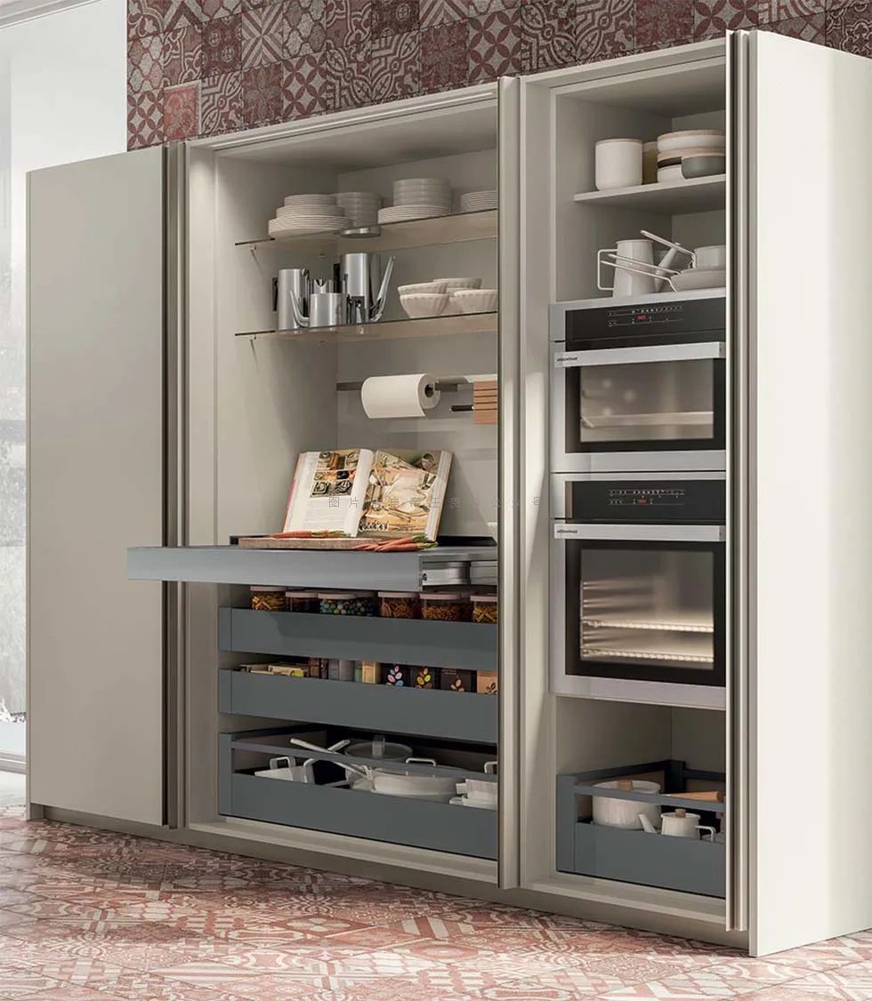 橱柜厨边柜电视柜一体,现代风格厨房橱柜一体柜