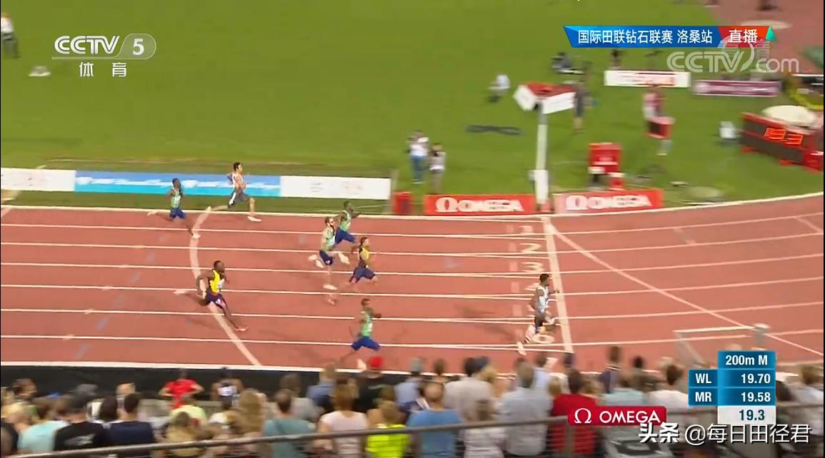 博尔特200米vs谢震业,博尔特200米破19秒30现场解说