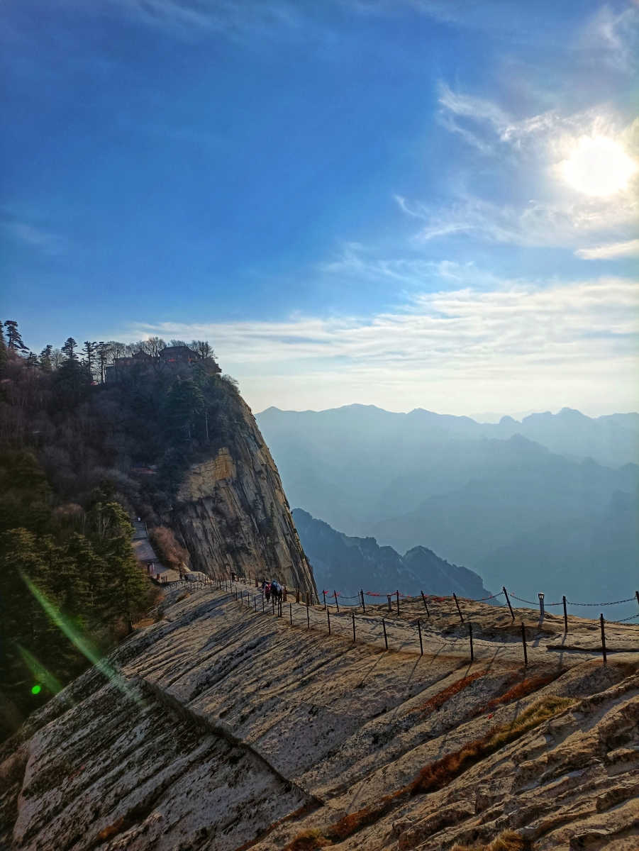 华山二日游登山攻略路线图,陕西自由行夜爬华山