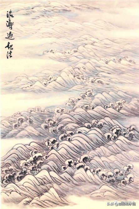 远山近水山水画,山水画的水怎么画