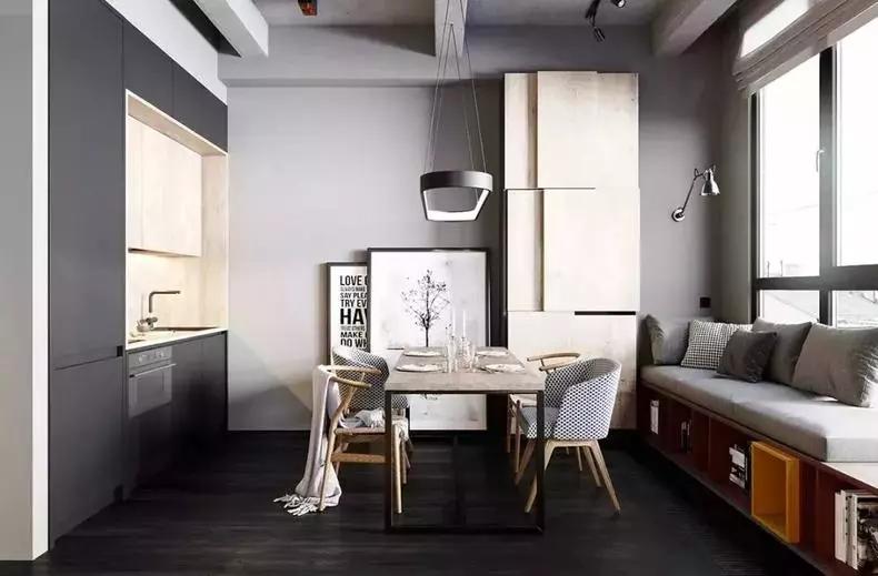 客厅餐厅二合一装修图,复古式客厅餐厅连在一起怎么设计