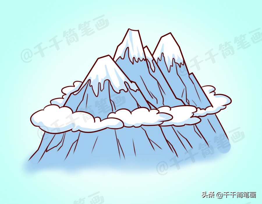山峰怎么画简单又漂亮简笔画,儿童风景简笔画步骤图解