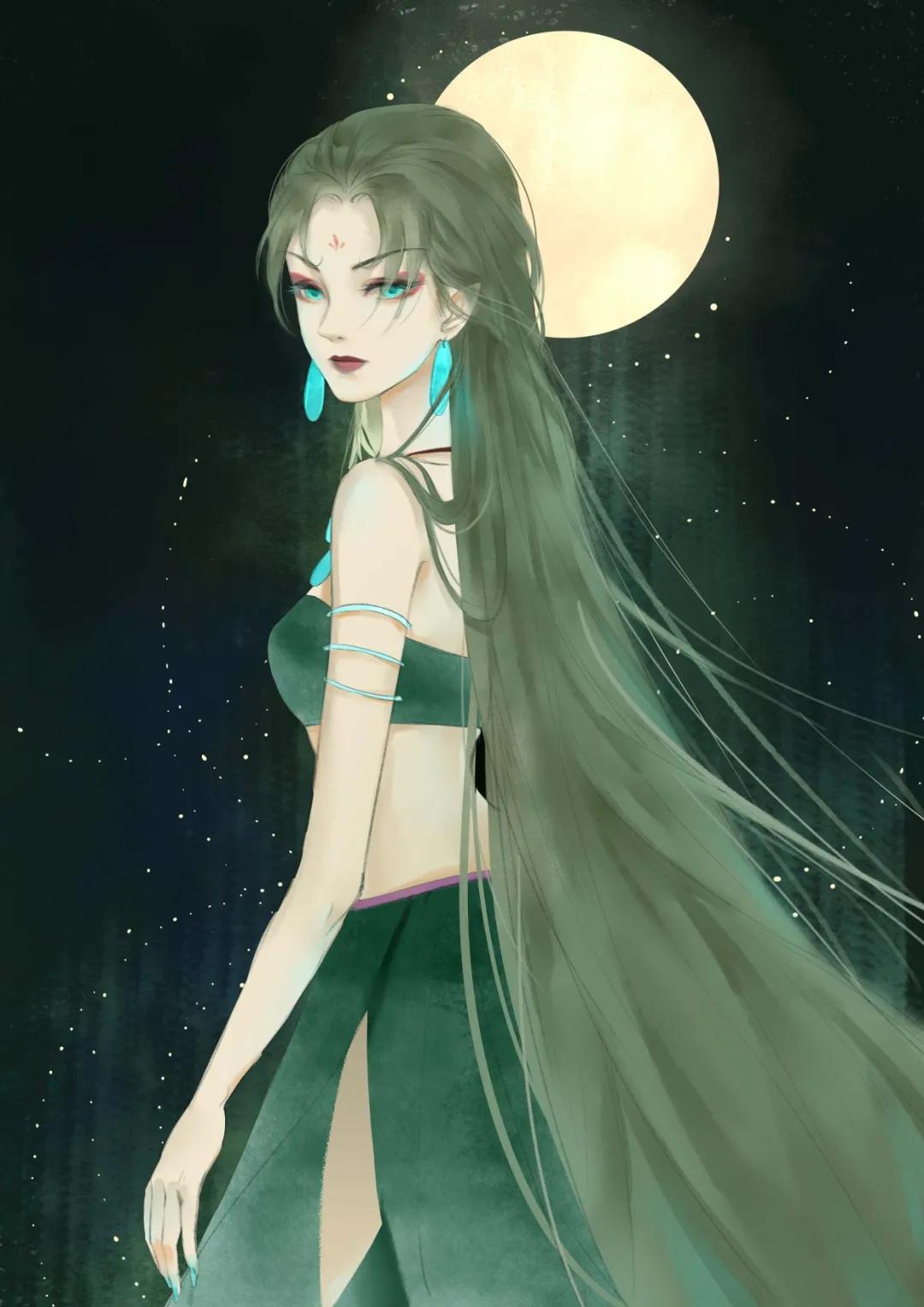 古风水墨花草插画图,古风风景插画全屏壁纸