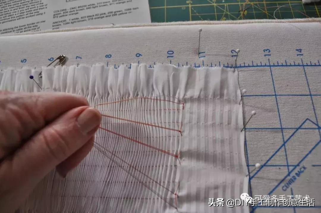 缩褶绣编织视频教程,棒针褶皱效果